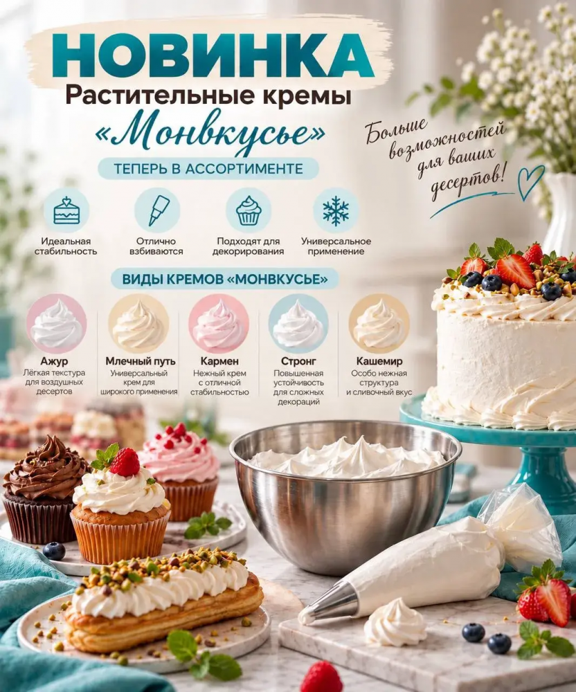 Крем р/ж "Монвкусье" в ассортименте