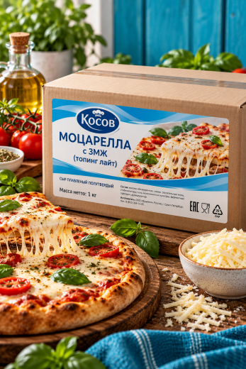 Сыр "Моцарелла" с ЗМЖ Косов 1 кг